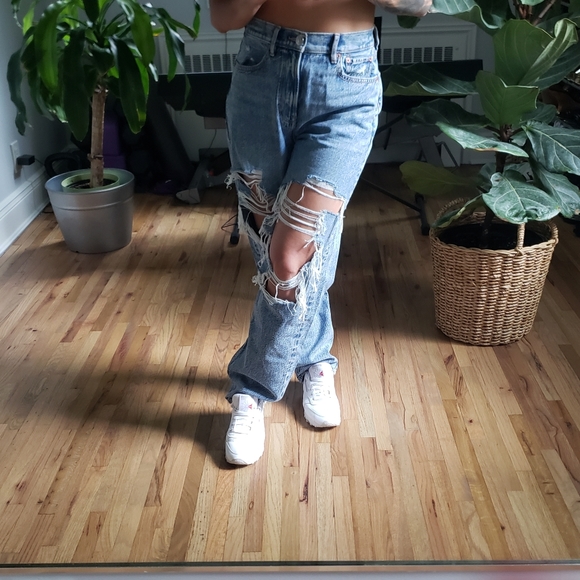 American eagle baggy ripped jeans sz 0 NWOT - Picture 11 of 11